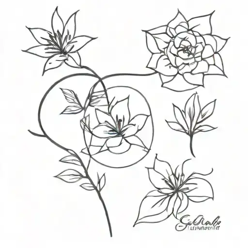 Simple Tattoo For Four Friends Named Gabriela Tomas Jorge And Larisa