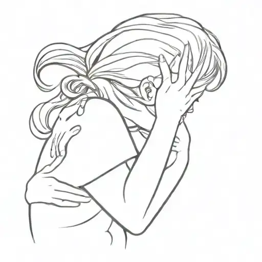 Small Girl Hugging Herself