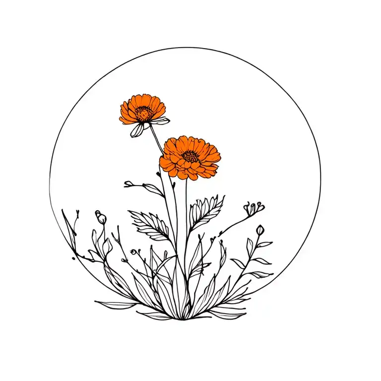 Marigold And Cosmo Flowers