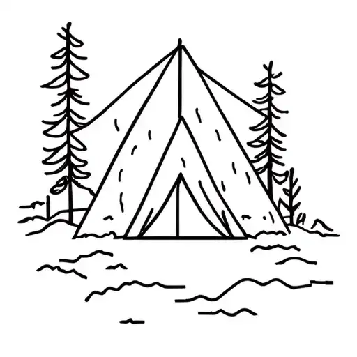 Line Art Camping Tents