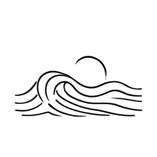 Simple Line Art Water Waves
