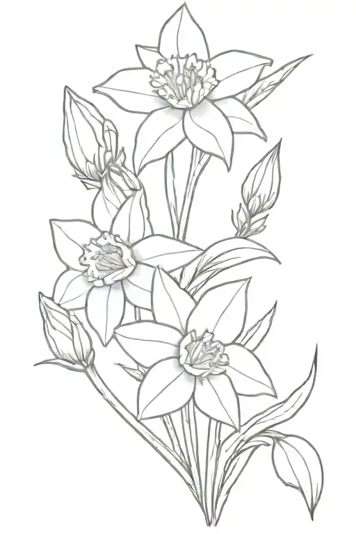 Daffodil And Lavender Flower