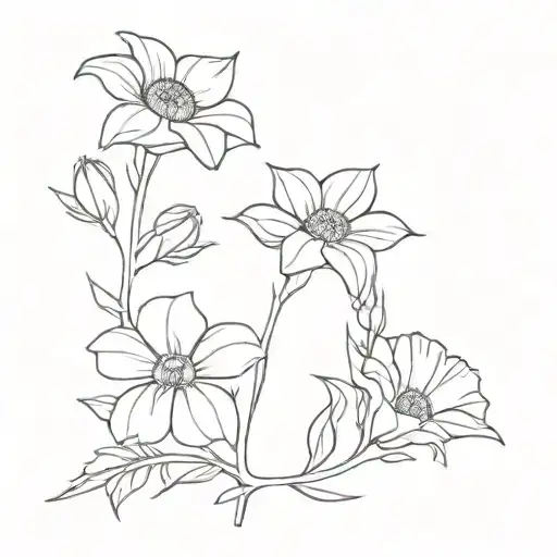 Aster And Morning Glory Flowers