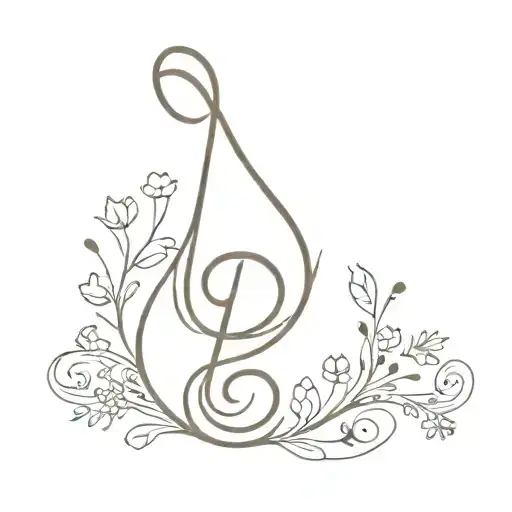 An Intricate Design Of Animals And Flowers Forming A Music Note