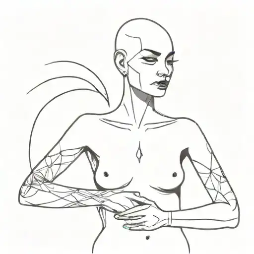 Bald Woman Holding