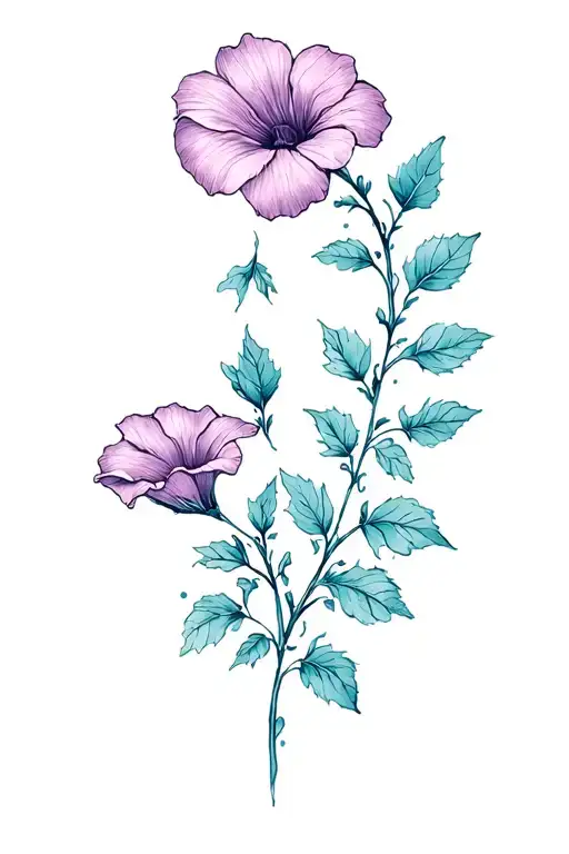 Spine Tattoo Aster And Morning Glory