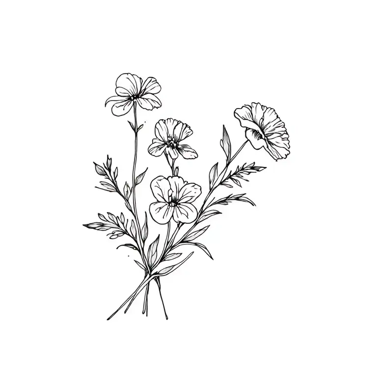 Cosmo And Violets And Carnation Bouquet