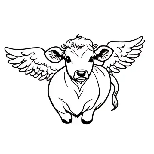 Baby Cow With Angel Wings
