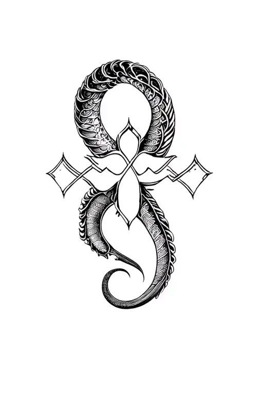 Intricate Fantasy Serpent Cross
