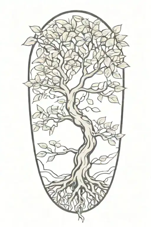 Half Sleeve Morton Bay Fig Tree With Roots