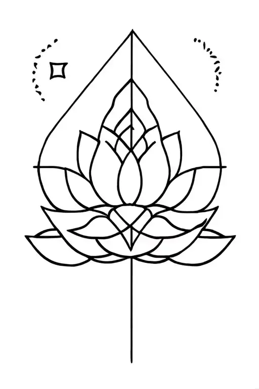 Lotus And Libra Symbol Intertwined Geometric Design Incorporating