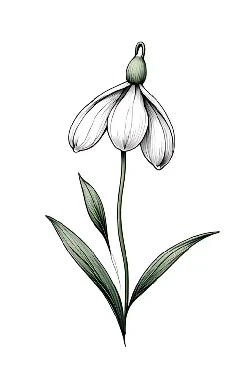 Small Minimal Delicate Snowdrop Flower