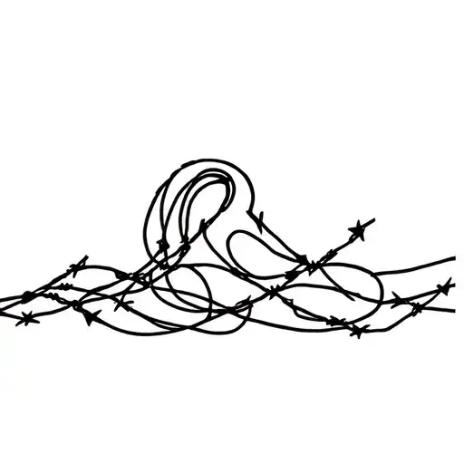 Waves With Barbed Wire Wrapped