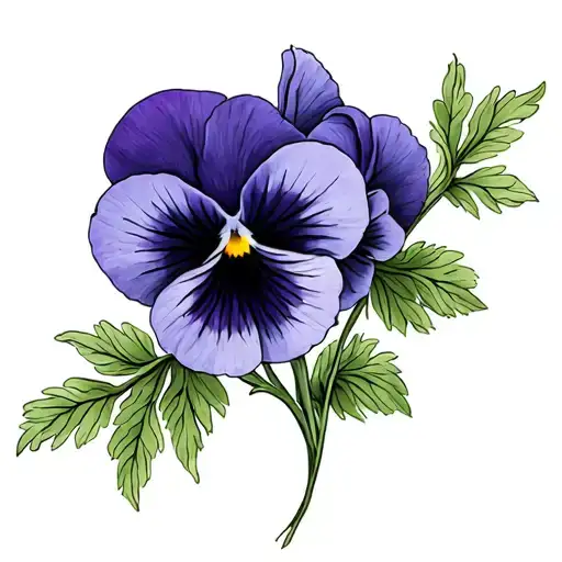 Line Drawn Pansies