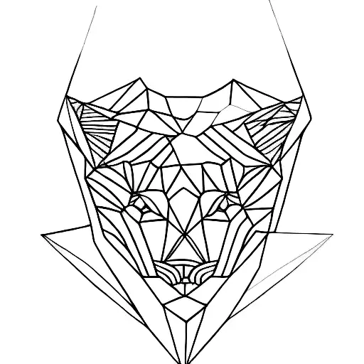 A Tattoo Of A Geometric Cat