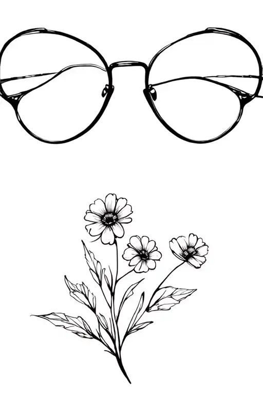 Eyeglass With Flowers