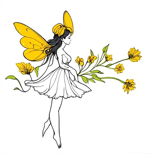 A Fairy On A Mustard Flower