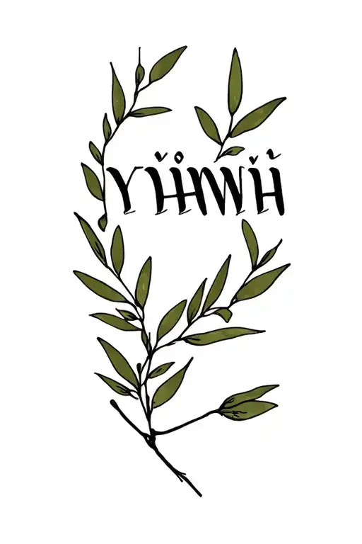 Olive Branches Wrapped With Yhwh Written