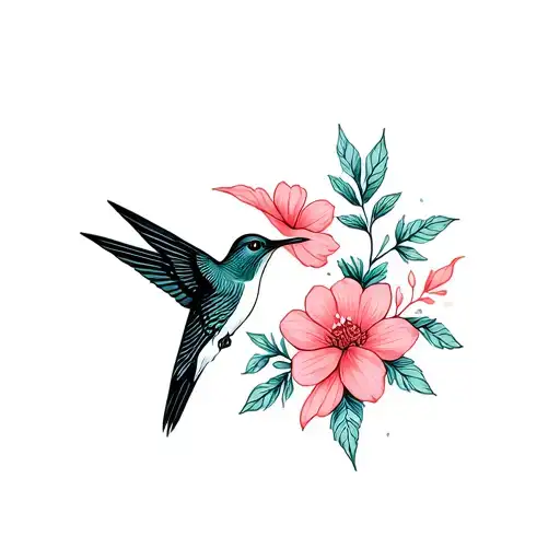 Flowers Hummingbird Silhouette