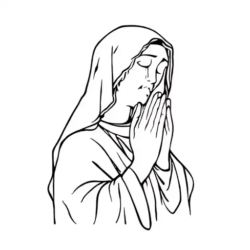 Crying Mother Mary Praying