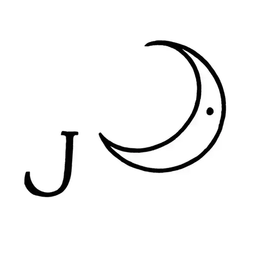 Moon And Letter J