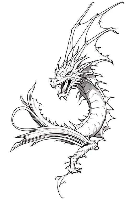 Fantasy Book Dragon Flying