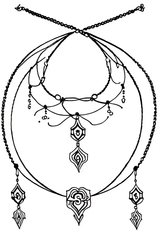 Ornamental Drawing Traditional Galician Necklace
