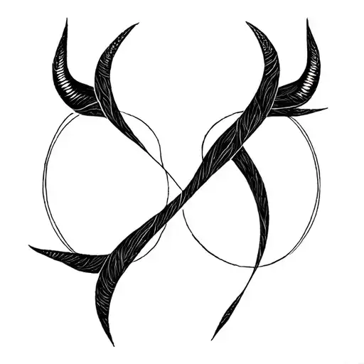 Gemini And Taurus Zodiac Symbol Intertwined