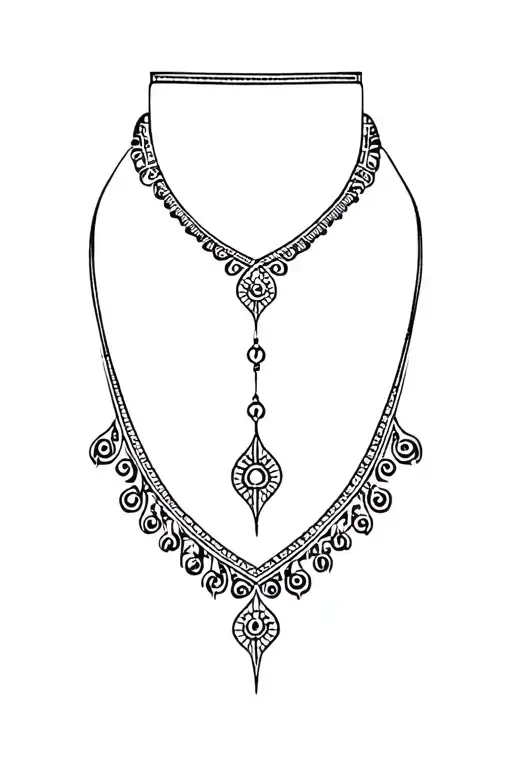 Ornamental Drawing Traditional Galician Necklace