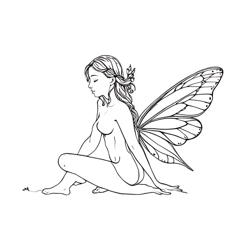 Fairy Sitting Side Profile