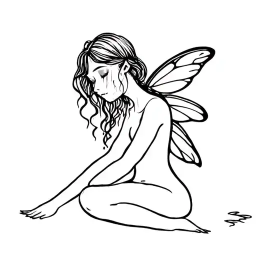 Crying Fairy Sitting