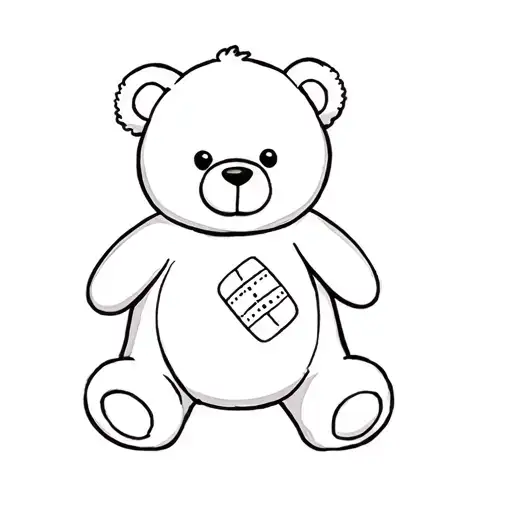 Teddy Bear With Bandaid On Its Chest