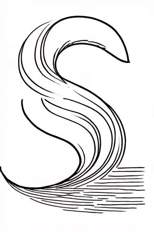 The Letter S As A Wave Forming The Shape