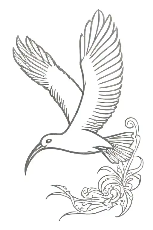 Ibis Bird In Flight Fleur De Lis