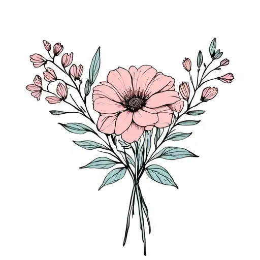 August Birthflower With February Birth Flower Bouquet