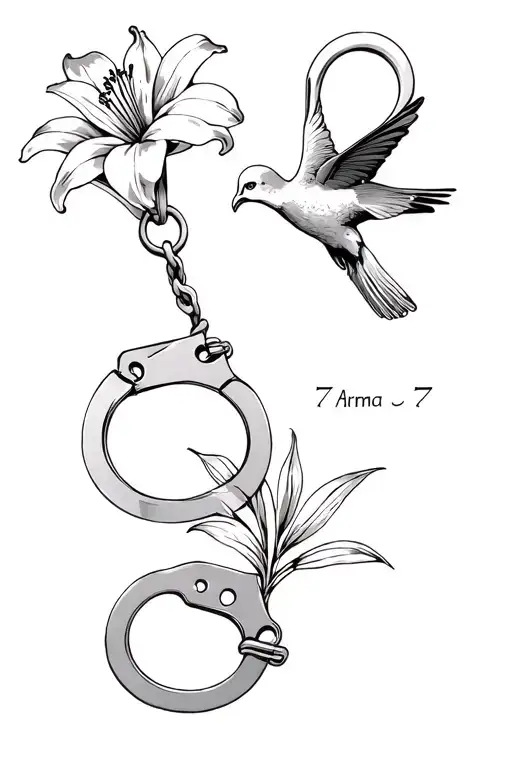 I Want A Tattoo With A Lily A Pair Of Handcuffs 7 In Roman A Swallow And A Greek Arena