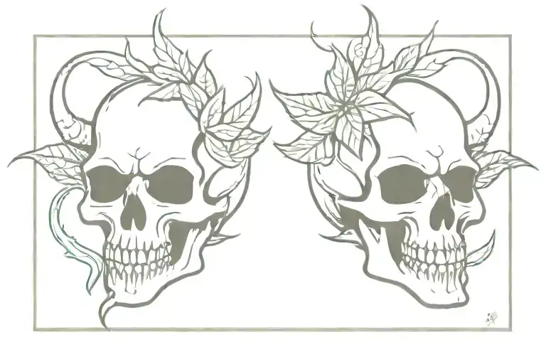 Demon Skull Smoking Weed