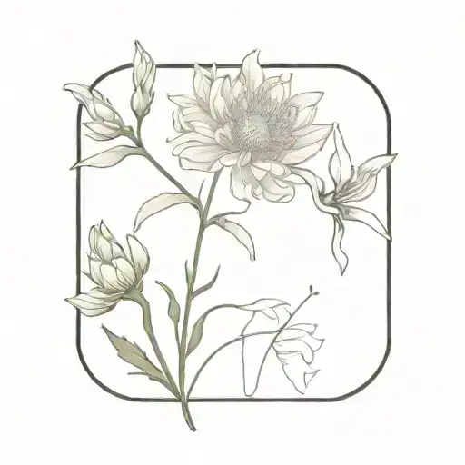 Chrysanthemum And Larkspur Flower