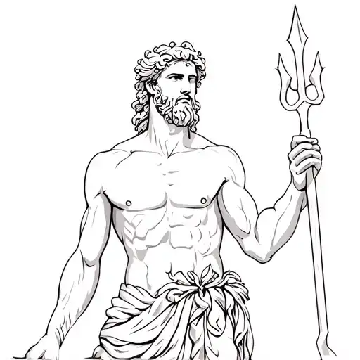 Poseidon Holding The Trident
