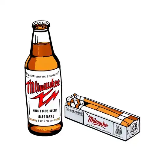Milwaukee Beer With A Pack Of Cigs Next To It