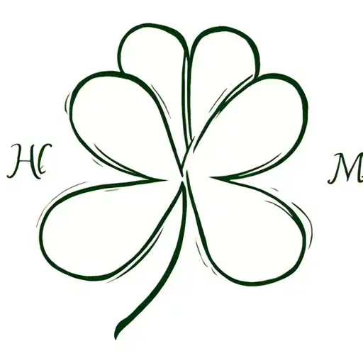 Four Leaf Clover With Shading In The Middle 1 Name In Each Leaf