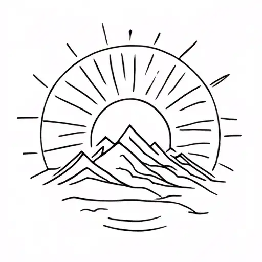 Sun And Mountain