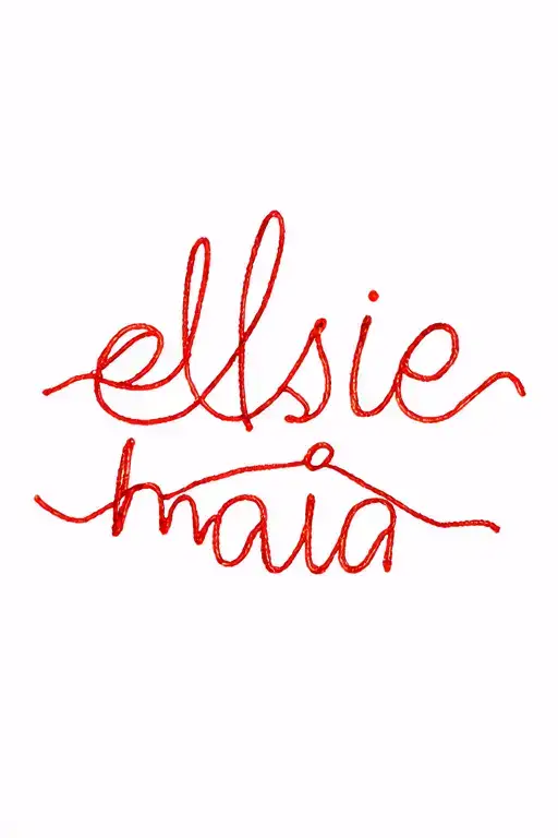 Red Thread And Needle Spelling Elsie Holly Maia