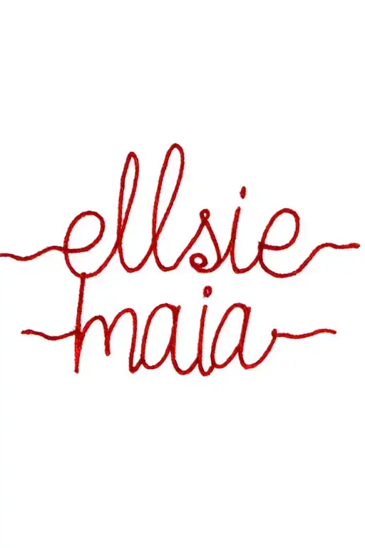 Red Thread And Needle Spelling Elsie Holly Maia