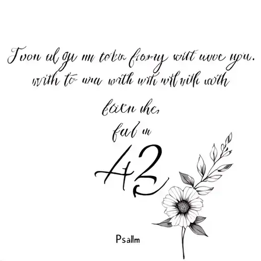 Psalm 42 In Cursive With A Little Flower