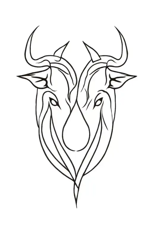 Taurus And Gemini Zodiac Sign Intertwined