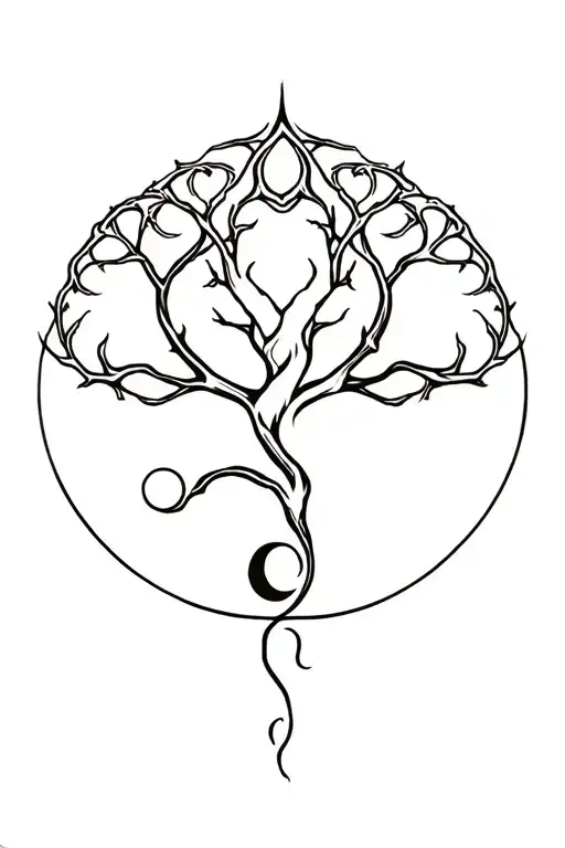 Yggdrasil With Oroboros And Semi Colon