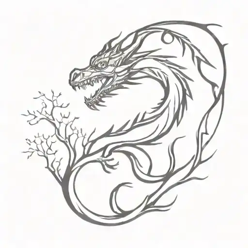 Dragon Turning Into A Tree