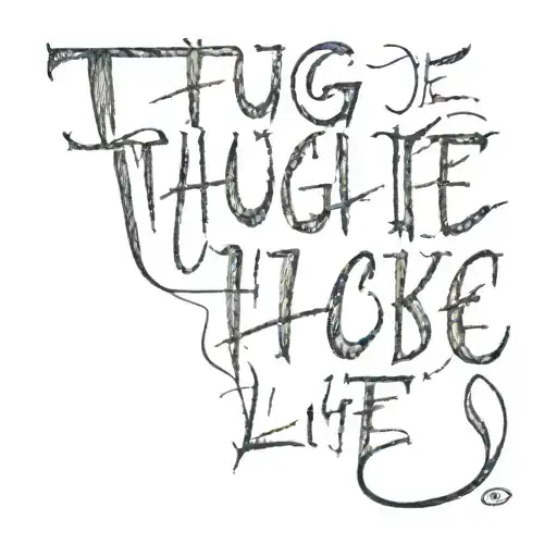 Thug Life Text In Dark Horror Lettering Style