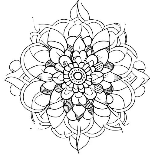 Flower Design Around Female Symbol